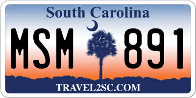 SC license plate MSM891