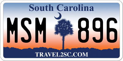 SC license plate MSM896