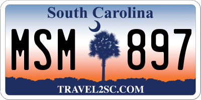 SC license plate MSM897