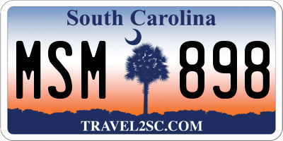 SC license plate MSM898