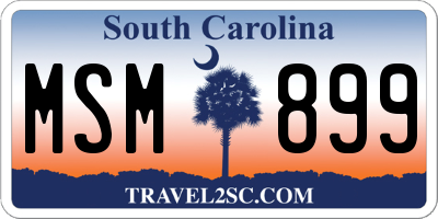 SC license plate MSM899