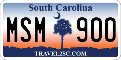 SC license plate MSM900