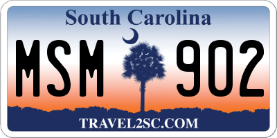 SC license plate MSM902