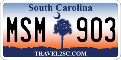 SC license plate MSM903