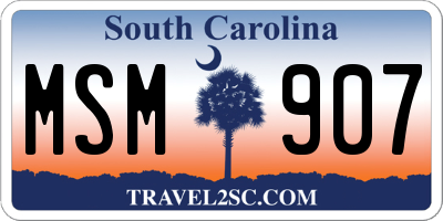 SC license plate MSM907