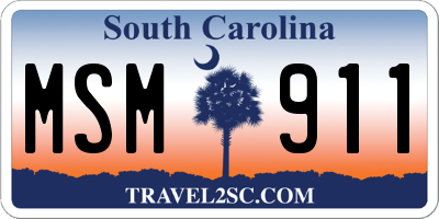 SC license plate MSM911