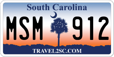 SC license plate MSM912