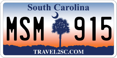 SC license plate MSM915