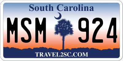 SC license plate MSM924