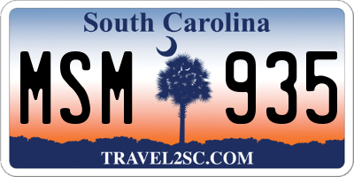 SC license plate MSM935