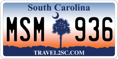 SC license plate MSM936