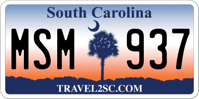 SC license plate MSM937