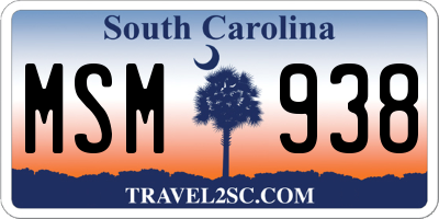 SC license plate MSM938