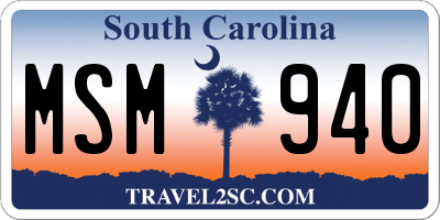 SC license plate MSM940