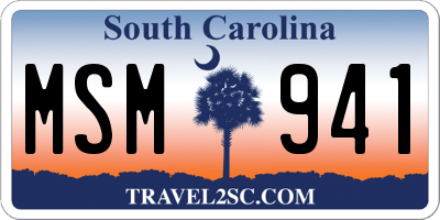 SC license plate MSM941