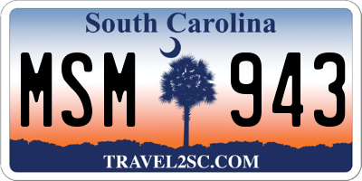 SC license plate MSM943