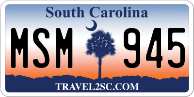 SC license plate MSM945