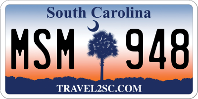 SC license plate MSM948