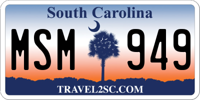 SC license plate MSM949