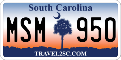 SC license plate MSM950