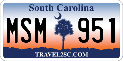 SC license plate MSM951