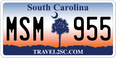 SC license plate MSM955