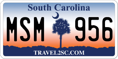 SC license plate MSM956