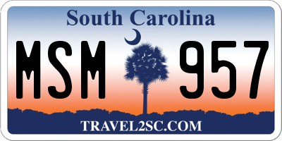 SC license plate MSM957
