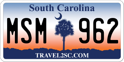 SC license plate MSM962