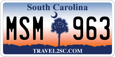 SC license plate MSM963