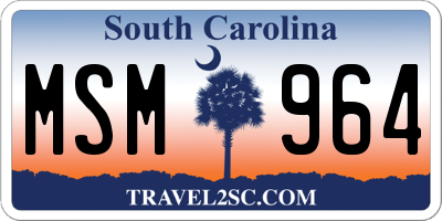 SC license plate MSM964