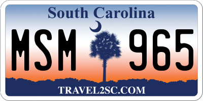 SC license plate MSM965
