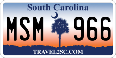 SC license plate MSM966