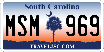 SC license plate MSM969