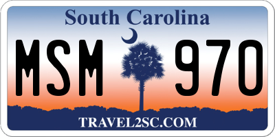 SC license plate MSM970
