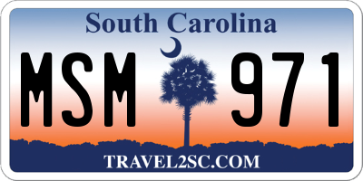 SC license plate MSM971