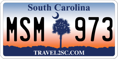 SC license plate MSM973