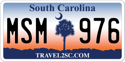SC license plate MSM976