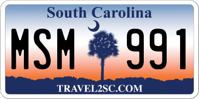 SC license plate MSM991