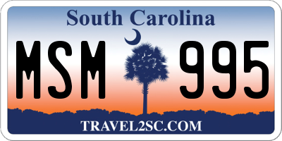 SC license plate MSM995