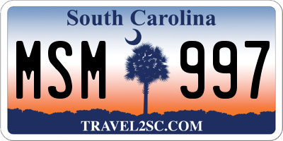 SC license plate MSM997
