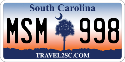 SC license plate MSM998