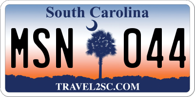 SC license plate MSN044