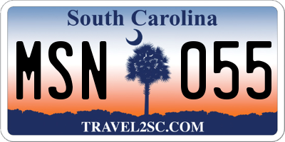 SC license plate MSN055