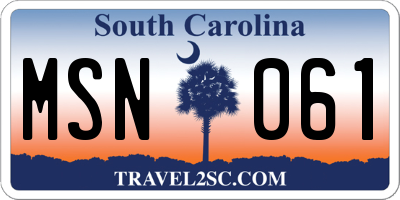 SC license plate MSN061
