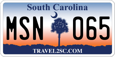 SC license plate MSN065