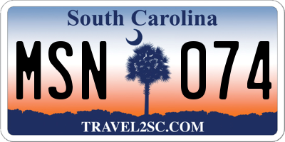 SC license plate MSN074