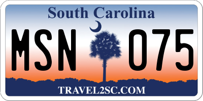 SC license plate MSN075