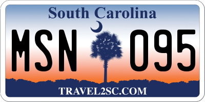 SC license plate MSN095