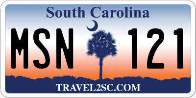 SC license plate MSN121